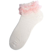Load image into Gallery viewer, Nollia 24-Pack Women's Ruffle Frilly Lace Ankle Socks – Assorted Solid Colors