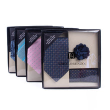 Load image into Gallery viewer, Umo Lorenzo 12-Piece Pattern Tie, Hanky & Lapel Pin Box Set