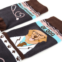 Load image into Gallery viewer, Parquet Health Care Heroes - Dr. Dog Ultra Premium Novelty Socks (Unisex)