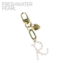 Load image into Gallery viewer, Nollia Pearl Initial Letter Charm – Elegant Monogram Bag Keychain