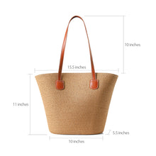 Load image into Gallery viewer, Nollia Ladies S/S Fashion Straw Tote Bag – Lightweight Woven Summer Shoulder Bag (5 Options)