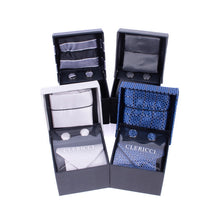 Load image into Gallery viewer, Clericci 12-Piece ASSORTED Spring/Summer Mixed Pattern Tie, Hanky & Cufflink Gift Box Set