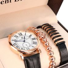Load image into Gallery viewer, Vincent Di Mani Men's Watch & Bracelet Gift Set – 3-Piece Rose Gold Roman Dial Set