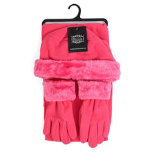 Load image into Gallery viewer, Nollia Kid’s Fleece Winter Hat, Scarf & Gloves Set with Faux Fur Trim – 6 to 12 Years