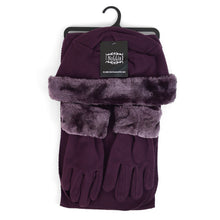 Load image into Gallery viewer, Nollia Women’s Fleece Winter Hat, Scarf & Gloves Set with Faux Fur Trim