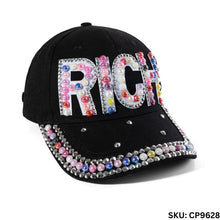 Load image into Gallery viewer, Nollia 12-Piece Assorted Bling Studs Denim Caps – 100% Cotton | Adjustable Fit