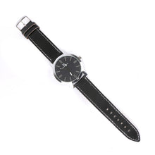 Load image into Gallery viewer, Vincent Di Mani Men's Watch & Bracelet Gift Set – 3-Piece Black & Silver Leather Boxed Set