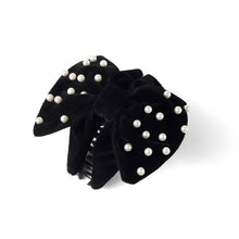 Load image into Gallery viewer, Nollia Thick Velvet Hair Claw Clip with Pearls