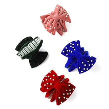Load image into Gallery viewer, Nollia Thick Velvet Hair Claw Clip with Pearls