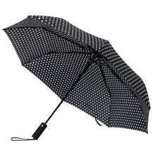 Load image into Gallery viewer, Nollia Compact White Polka Dot Auto-Open Umbrella – 12" Travel Size, Wind-Resistant