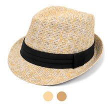 Load image into Gallery viewer, Westend Spring/Summer Twill Weave Trilby Fedora with Tinsel Strips & Black Band