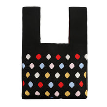 Load image into Gallery viewer, Nollia Multicolor Polka Dot Mini Knit Tote Bag