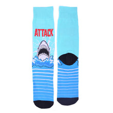 Load image into Gallery viewer, Parquet Men’s Shark Attack Novelty Crew Socks
