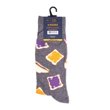 Load image into Gallery viewer, Parquet Men’s Jam & Bread Novelty Crew Socks – Gray