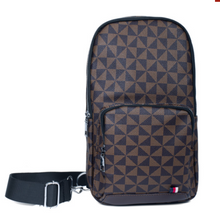Load image into Gallery viewer, Fashionable Monogram Vegan Leather Sling Bag W/ Adjustable Strap