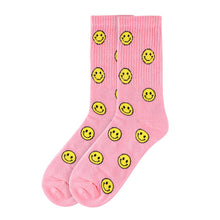 Load image into Gallery viewer, Nollia Women's Pink Smiley Face Novelty Socks