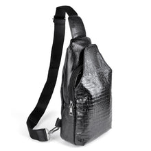 Load image into Gallery viewer, Vegan Leather Crocodile Sling Bag with Magnetic Snap Closure