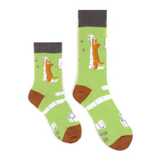 Load image into Gallery viewer, Parquet Cats – Toilet Paper Ultra Premium Novelty Socks (Unisex)