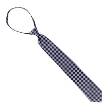 Load image into Gallery viewer, Umo Lorenzo Men's Black Plaid Zipper Pre-Tied Necktie