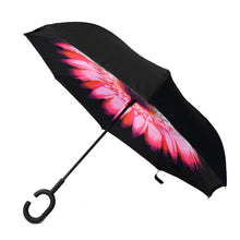 Load image into Gallery viewer, Parquet Reverse Open Inverted Umbrella with C-Shaped Handle