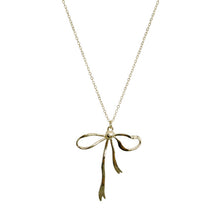 Load image into Gallery viewer, Elegant Gold Bow Pendant Necklace – 18" Chain