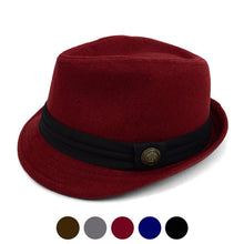 Load image into Gallery viewer, Westend Fall/Winter Trilby Fedora Hat with Button Accent & Band Trim