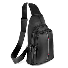 Load image into Gallery viewer, Nylon Crossbody Sling Bag - Adjustable Strap, Multi-Compartment - Black & Navy