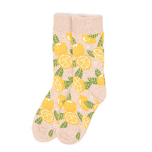Load image into Gallery viewer, Parquet Beige Women's Lemon Tree Novelty Socks