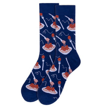 Load image into Gallery viewer, Parquet Men’s Spaghetti & Meatball Novelty Crew Socks – Navy