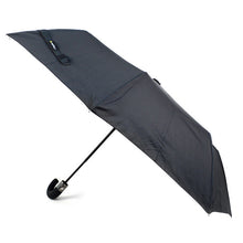 Load image into Gallery viewer, Parquet Black Compact Umbrella – Auto-Open, Rubberized Curved Handle, 12" Travel Size