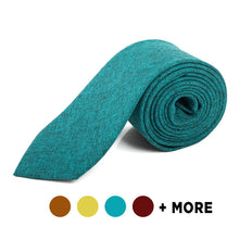 Load image into Gallery viewer, Umo Lorenzo Men's 100% Cotton Solid Slim Neckties – 2.5" Width