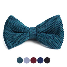 Load image into Gallery viewer, Men’s Solid Knitted Bow Tie – Pre-Tied with Adjustable Strap, 5 Colors