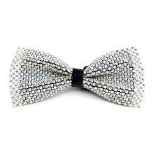 Load image into Gallery viewer, Men's White Crystal Rhinestone Bow Tie