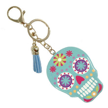 Load image into Gallery viewer, Nollia Sugar Skull Tassel Charm – Colorful Keychain Accessory (8 Options)