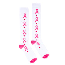 Load image into Gallery viewer, Parquet Ladies Knee High Breast Cancer Awareness Repeat Ribbon Socks