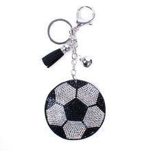Load image into Gallery viewer, Nollia Bling Crystal Soccer Ball Charm – Sparkly Sports Keychain