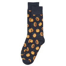 Load image into Gallery viewer, Parquet Men’s Pumpkin Pattern Crew Socks – Charcoal