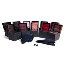 Load image into Gallery viewer, Clericci 12pc Men's Tie, Hanky & Cufflink Set in Premium Fabric Box – Coordinated Accessory Collection