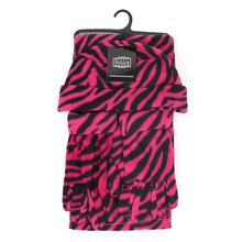 Load image into Gallery viewer, Nollia Women’s Pink Zebra Print Fleece Winter Hat, Scarf & Gloves Set