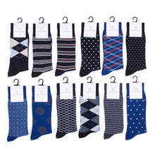 Load image into Gallery viewer, Vincent Di Mani Men’s 12-Pair Assorted Dress Socks – Geometric Mix Pack