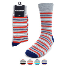 Load image into Gallery viewer, Feraricci Men's Multicolor Striped Dress Socks
