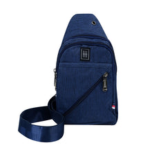 Load image into Gallery viewer, Canvas Crossbody Sling Bag with Headphone Jack – Durable & Stylish