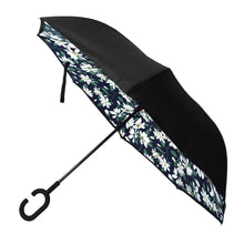 Load image into Gallery viewer, Parquet Reverse Open Inverted Umbrella with C-Shaped Handle