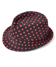 Load image into Gallery viewer, Westend Spring/Summer Red Polka Dot Trilby Fedora Hat – Cotton Blend