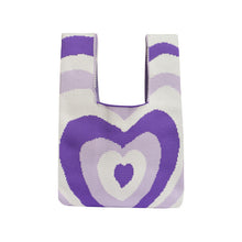 Load image into Gallery viewer, Nollia Love Heart Pattern Mini Knit Tote Bag