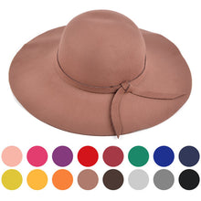 Load image into Gallery viewer, Nollia Women's Polyester Felt Floppy Wide Brim Bowknot Hat