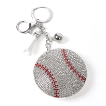 Load image into Gallery viewer, Nollia Bling Crystal Baseball Charm – Sport Tassel Keychain Accessory