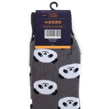 Load image into Gallery viewer, Parquet Men’s Panda Pattern Crew Socks – Gray