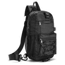 Load image into Gallery viewer, Black Polyester Sling Bag with Front Pocket – Spacious & Lightweight