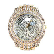 Load image into Gallery viewer, Nollia Gold Tone Ladies Dressy Watch – 39mm Crystal-Accented Fashion Bracelet